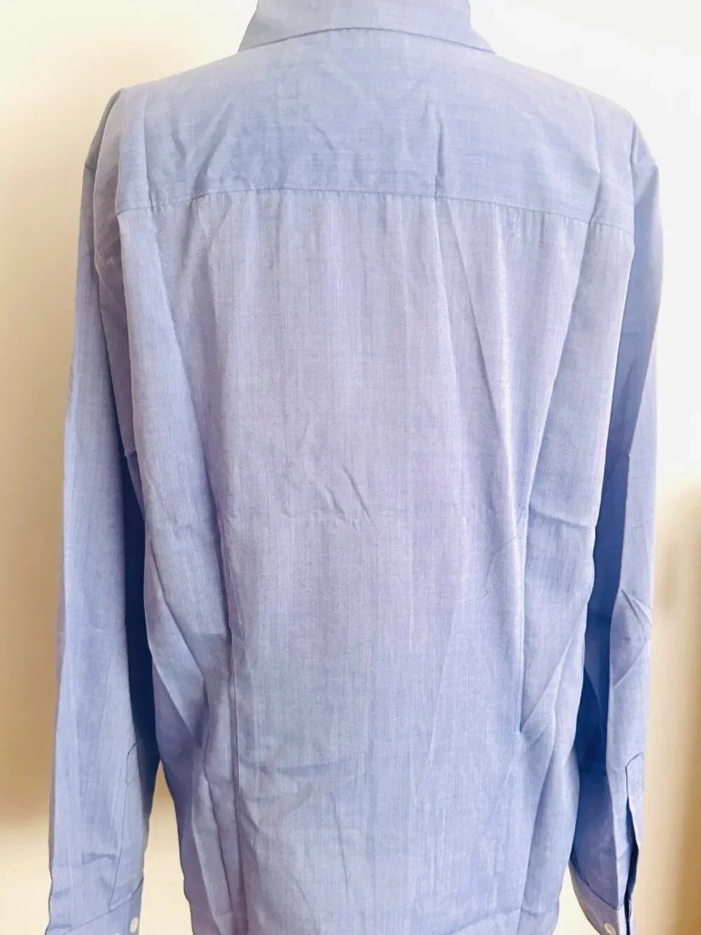 TravelSmith Long-Sleeve Moisture-Wicking Button-Down NWT Blue Shirt Size 16 - Picture 6 of 12